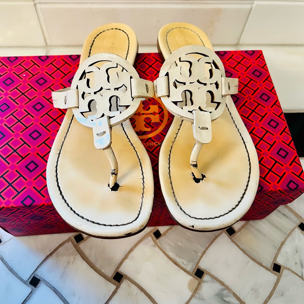 Tory Burch Miller Sandals White